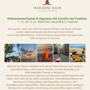 Bauchgefühl – Fasten und Hypnose mit Carolin von Franken 11. – 20.12.2026 in Thailand