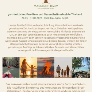 Ganzheitlicher Familien- und Gesundheitsurlaub mit Veronika Sauer 20. – 31.03.2027 in Thailand